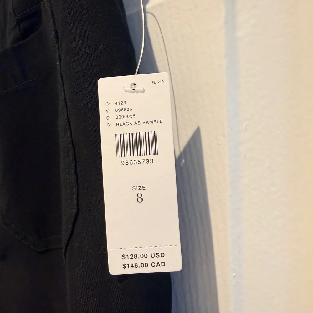 NWT Maeve Anthropologie US 8 Linen Blend Capri Black Pants - Picture 11 of 15